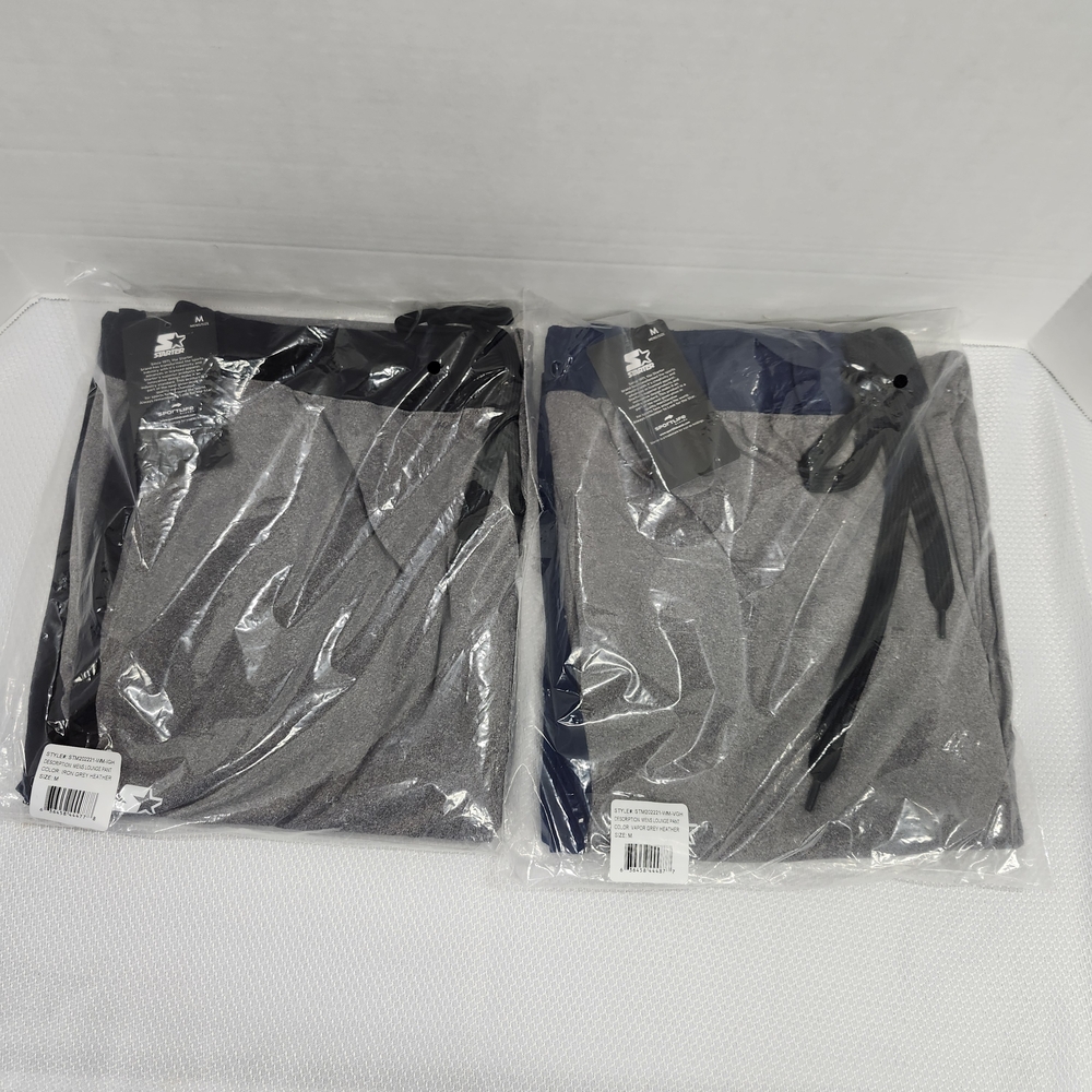 NEW, Bundle Of 2, Mens, Starter Lounge Pants, Grey With Blue And Grey With Black